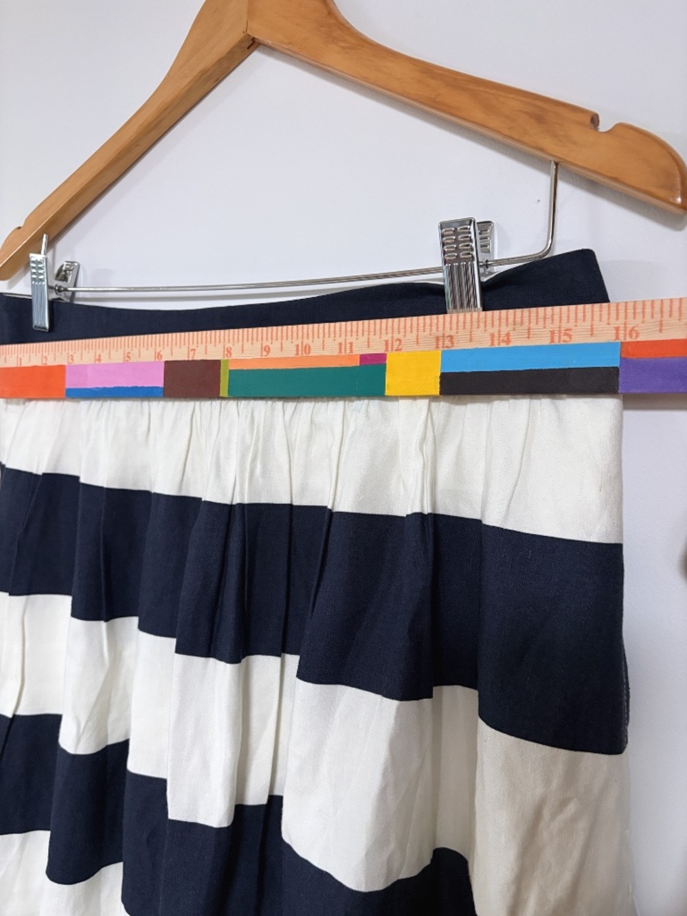 Banana Republic Women’s 8 Navy White Striped Linen Skirt Nautical Quiet Luxury - Picture 11 of 11